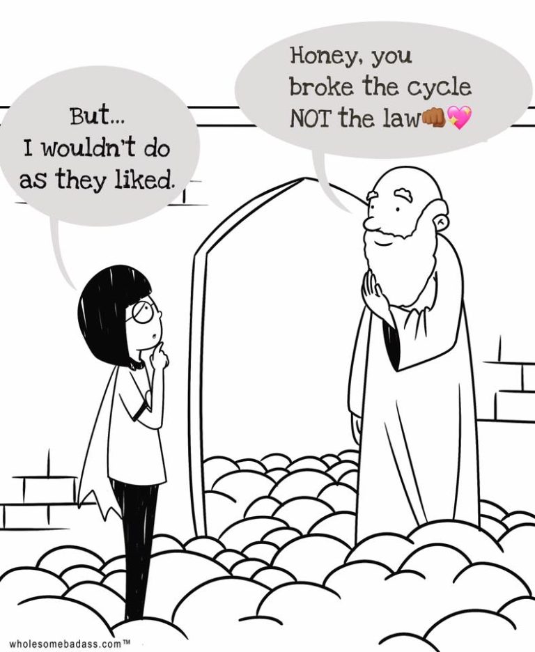 Heaven-  Meeting God Saint Peter Pearly Gates Cartoon Break the Cycle of Abuse