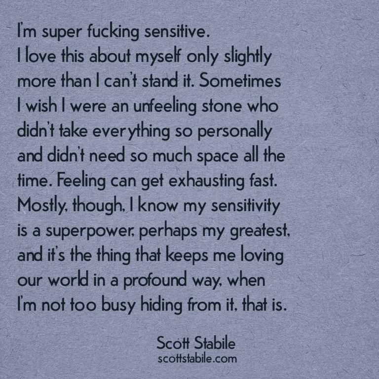 Scott Stabile Super fucking sensitive