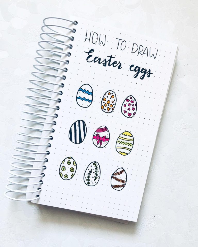 Bullet Journal-  How To Draw Easter Eggs