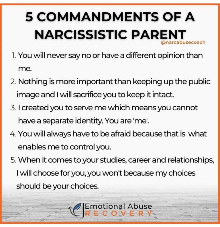 The commandments of a Narcissistic Parent