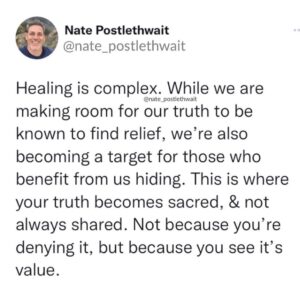 Nate Postlethwait Text Photo- Healing Catherine G Whitney