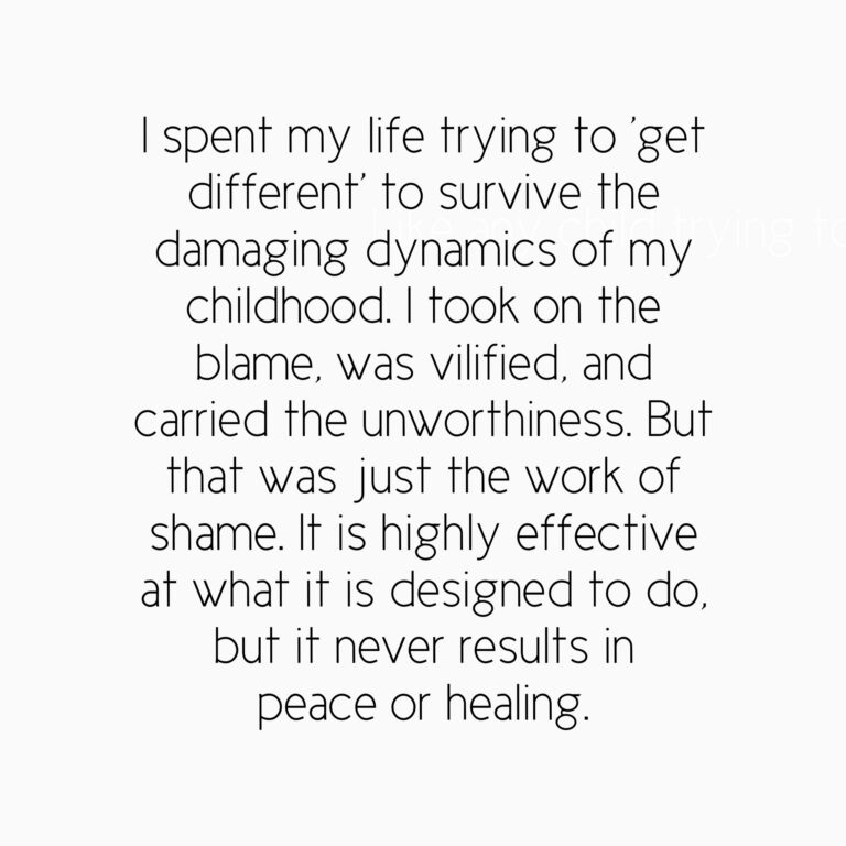 Unpacking the exhausting cycle of trying to "get different" to survive childhood dynamics, and why shame never produces the goodness we are looking for.⁠